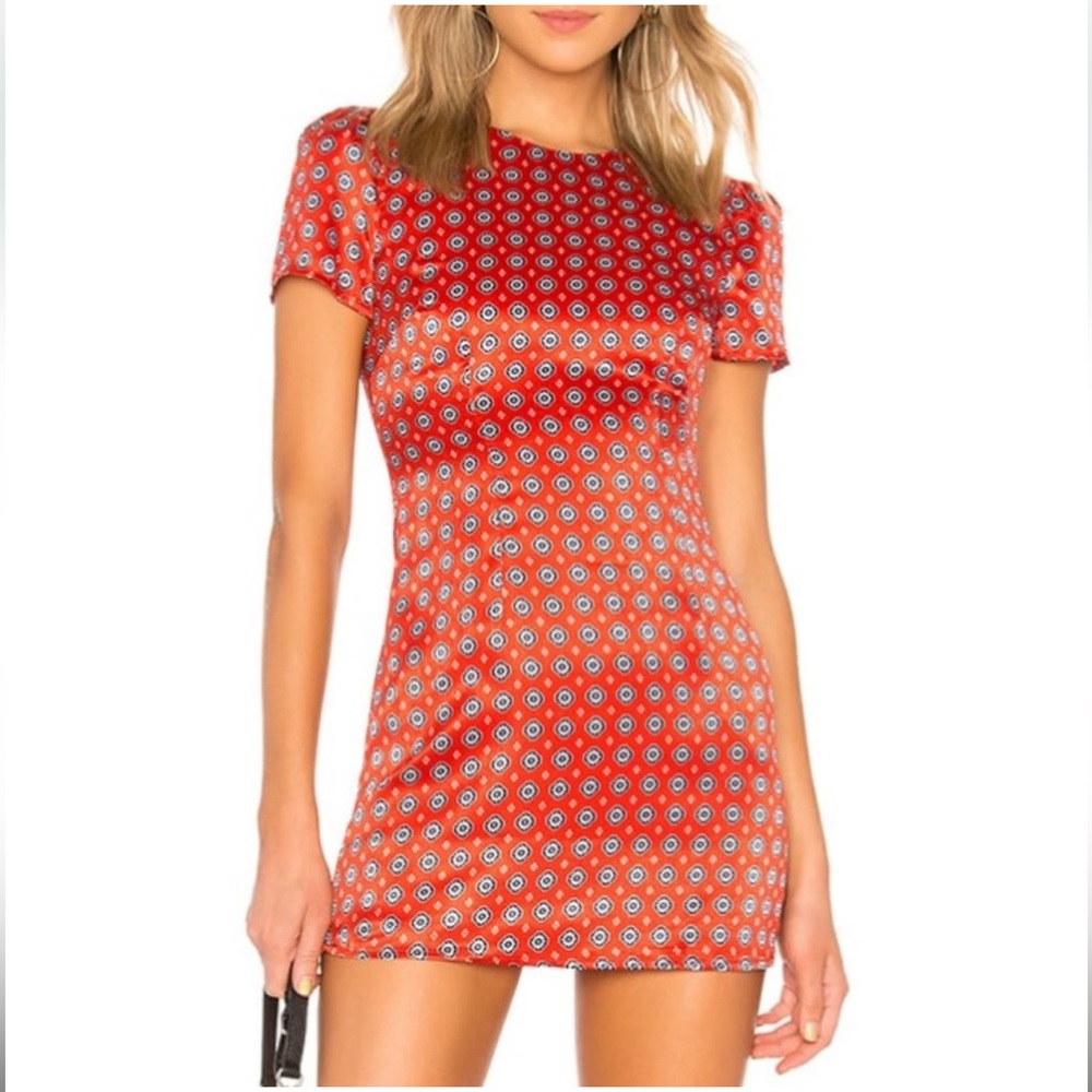 House of Harlow 1960 Red Patterned Mini Dress
